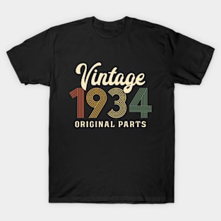 Vintage 1934 Original Parts 90th Birthday Gift T-Shirt